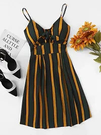 Stylish Crepe Striped Dress for Women-thumb1