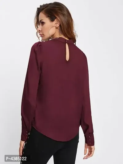 Womens Crepe Casual Full Sleeves Top-thumb3