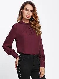 Womens Crepe Casual Full Sleeves Top-thumb3