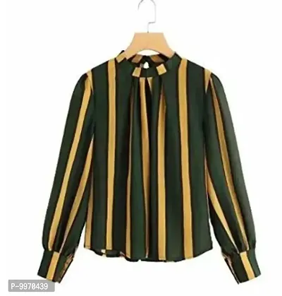 Trendy Crepe Striped Top For Women