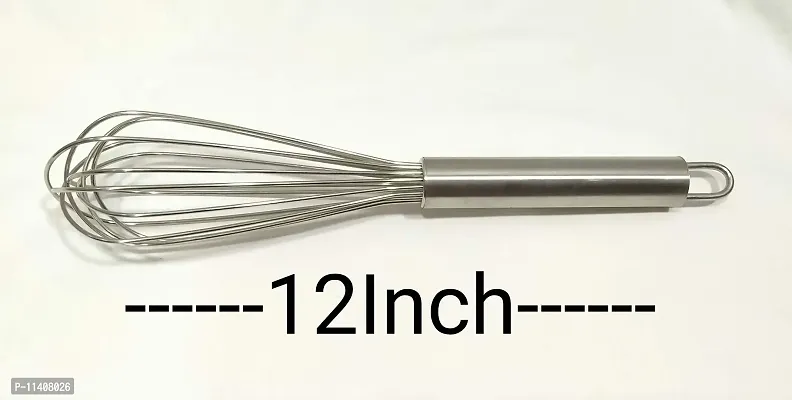 Bakers Pardise 12"" Inch Stainless Steel Whisker Hand Blender Cake Batter Mixer Egg Beater-thumb2