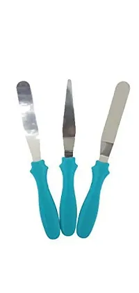 BAKERS PARDISE 3-in-1 Stainless Steel Cake Icing Pallete Knife Set 3-Pieces Multicolor-thumb2