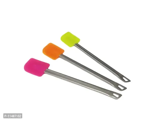 Bakers Pradise ALHUTAIB Silicon Spatula with Steel Handle Pack of 3