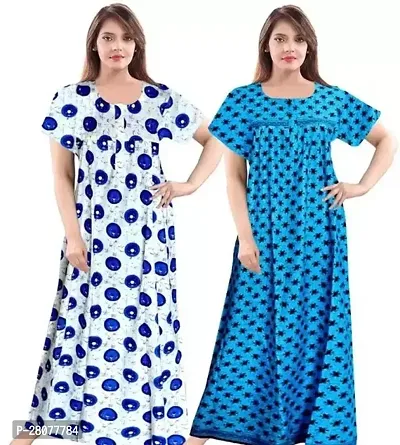 Classic Cotton Printed Nighty for Women Pack of 2-thumb0