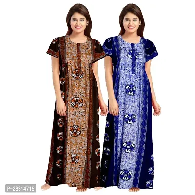 Women Cotton Printed Nighty Combo