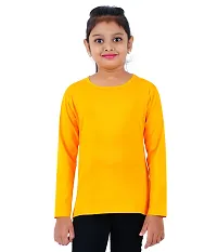 SAN TEE Girls Solid Full Sleeve Pure Cotton T Shirt | Girls Tees | Girls Tops | T-shirt for Girls ( Multicolor , Pack of 4 )-thumb4