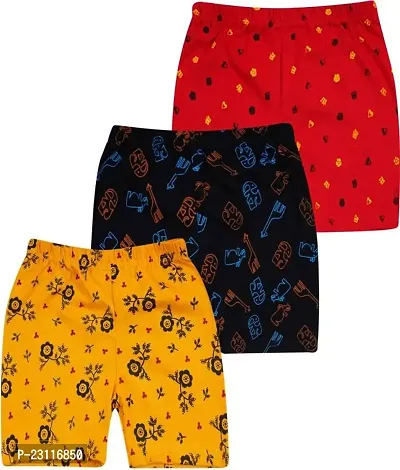 SAN TEE Short For Boys  Girls Casual Printed Pure Cotton  (Multicolor, Pack of 3)-thumb2