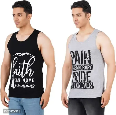 SAN TEE Gym Vests | Sleeveless Vest ( Multicolor , Pack of 2 )-thumb4