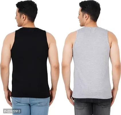 SAN TEE Gym Vests | Sleeveless Vest ( Multicolor , Pack of 2 )-thumb2