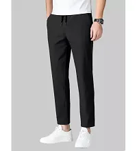 Mens Slim Fit Polyester Track Pants, Solid Lower for Men-thumb1