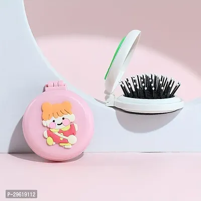 Cartoon Printed Mini Mirror with Comb