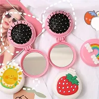 Cartoon Printed Mini Mirror with Comb-thumb2