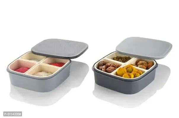 Airtight Plastic 4 Section Multipurpose Storage Container-thumb2