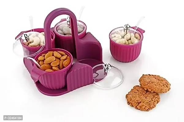 Set of 4pc Containers with Lids, Spoons and Serving Tray-thumb0