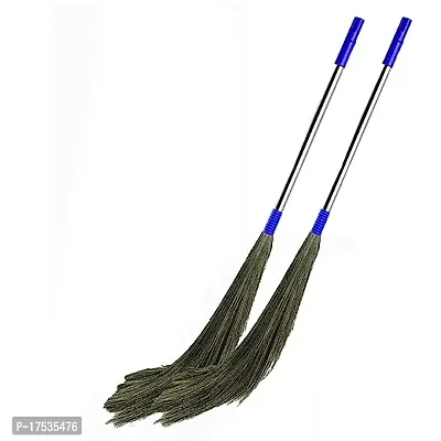 Classic Broom Stick For Home Cleaning | Phool Jhadu Sweeps All Type Of Floors (Pack Of 2)-thumb0