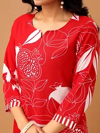 Stylish Red Cotton Blend Kurta Bottom Set For Women-thumb3