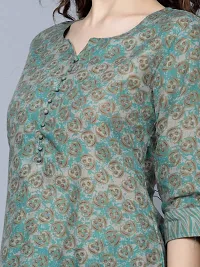 Stylish Cotton Green Kurta Bottom Set For Women-thumb4