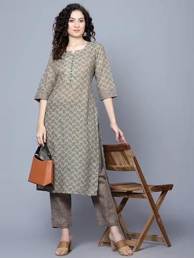 Classic Cotton Printed Kurta Bottom Set