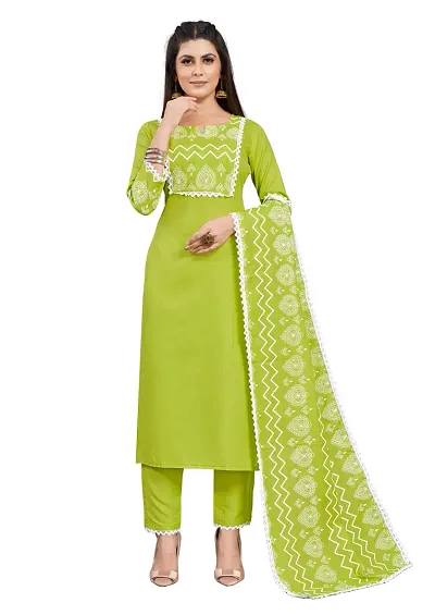 Opera Designer A-Line Solid Kurta , Dupatta Bottom Set