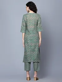 Stylish Cotton Green Kurta Bottom Set For Women-thumb3