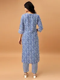 Stylish Blue Cotton Blend Kurta Bottom Set For Women-thumb2