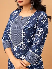 Stylish Blue Cotton Blend Kurta Bottom Set For Women-thumb3