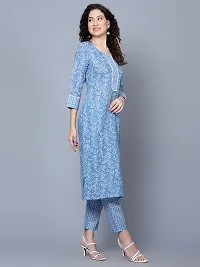 Stylish Cotton Blue Kurta Bottom Set For Women-thumb3