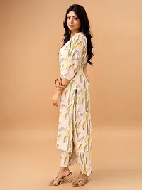 Stylish Yellow Cotton Blend Kurta Bottom Set For Women-thumb1