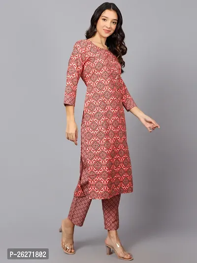 A-Line Red Printed Rayon Kurta Bottom-thumb3