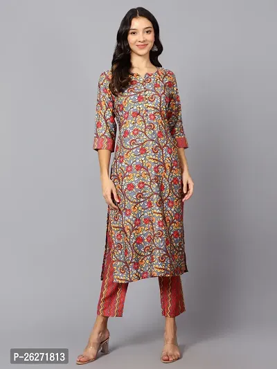 A-Line Multicoloured Printed Rayon Kurta Bottom-thumb0