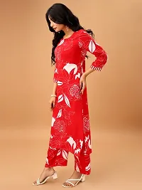 Stylish Red Cotton Blend Kurta Bottom Set For Women-thumb1