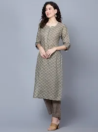 Stylish Cotton Grey Kurta Bottom Set For Women-thumb4