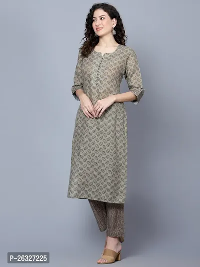 Stylish Cotton Grey Kurta Bottom Set For Women-thumb5