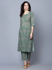 Stylish Cotton Green Kurta Bottom Set For Women-thumb2