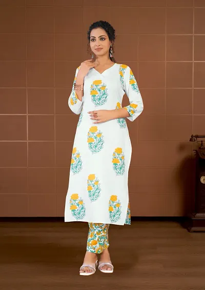 Elegant Rayon Kurta with Pant Set For Women