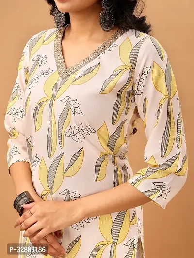 Stylish Yellow Cotton Blend Kurta Bottom Set For Women-thumb4