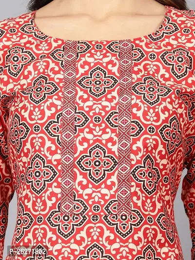 A-Line Red Printed Rayon Kurta Bottom-thumb4