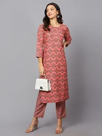 A-Line Red Printed Rayon Kurta Bottom-thumb4