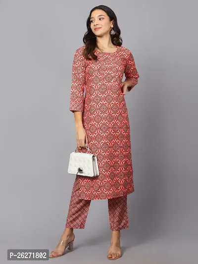 A-Line Red Printed Rayon Kurta Bottom-thumb5