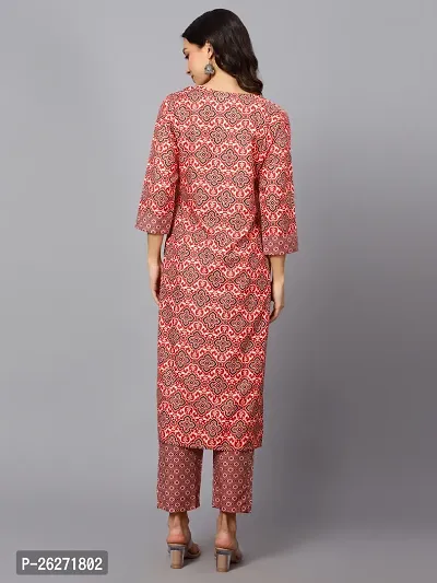 A-Line Red Printed Rayon Kurta Bottom-thumb2