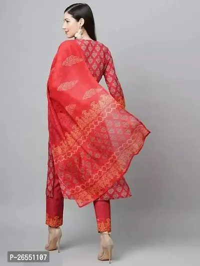 Classic Rayon Printed Kurta, Bottom and Dupatta Set for Women-thumb3