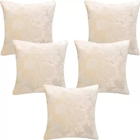 Shri Anand Creations Velvet & Dupion Silk 200 TC Cushion Cover