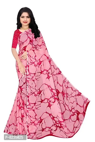 Classic Georgette Printed Saree with Blouse piece-thumb0