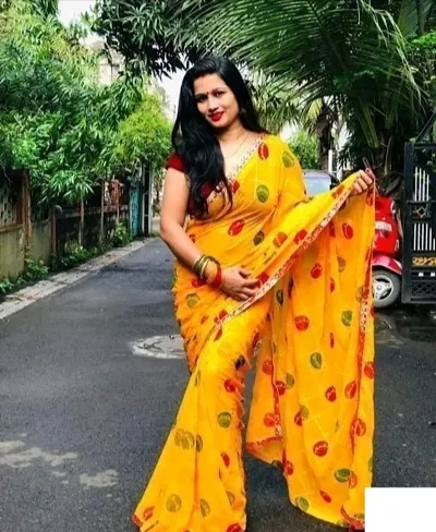 Hot Selling Georgette Saree with Blouse piece 
