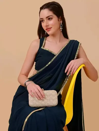 Elegant Faux Georgette Saree with Blouse piece 