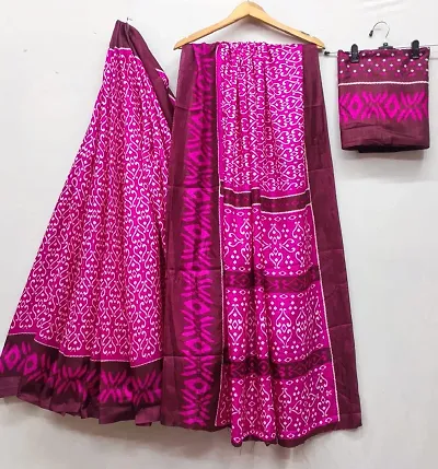 Fancy Silk Saree With Blouse Piece For Women