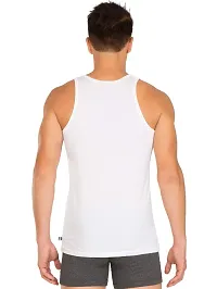 Jockey Men White Round Neck Sleeveless Plain/Solid Undershirt/Vest - Pack of 1 (8820-White)-thumb2