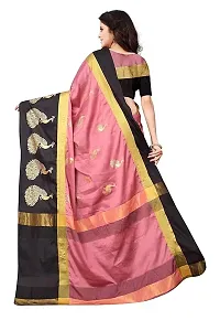 Stylish Cotton Silk Pink  Saree with Blouse piece For Women-thumb1