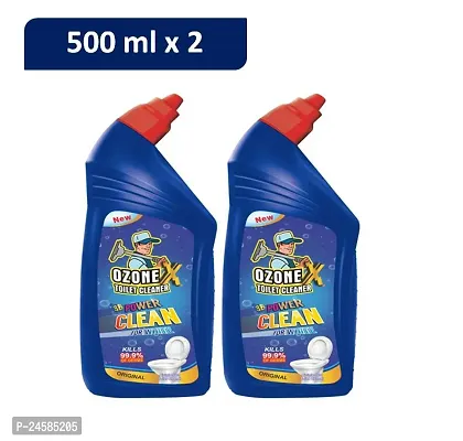 Liquid Toilet Cleaner - 500ml x 2 Advanced Thicker Formula | Removes Toughest Stains | Provides Long Lasting freshness OZONEX Toilet Cleaner