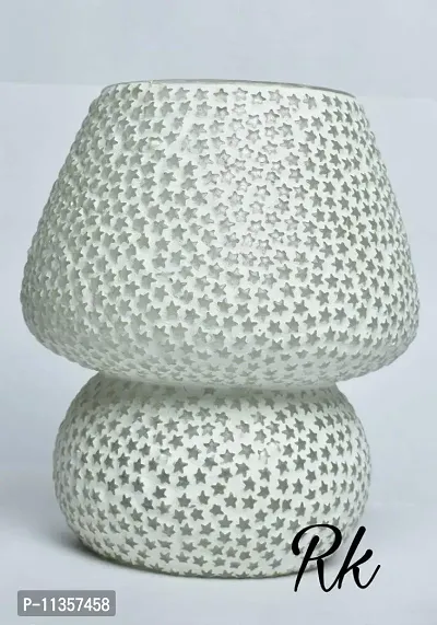 RK Lighting House Table Lamp, Mashroom , Dome Shapped B22 Holder Table lamp (White Star, 2)-thumb3